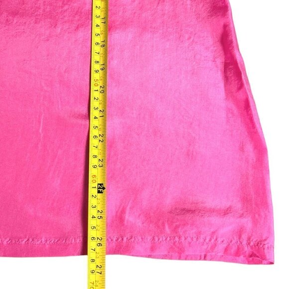VTG Y2K Express Tank Top Sz.S Hot Pink 100% Silk Race-Back Beach Summer - Picture 11 of 12